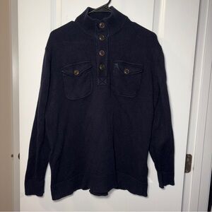 Men’s GAP Navy Button Up Wool Blend Sweater Size: L